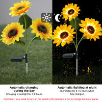 Lámpara Solar LED En Forma De Girasol Iluminación Decorativa Para Jardín Impermeable Luz De Paisaje Para Decoración De Hogar - details 8