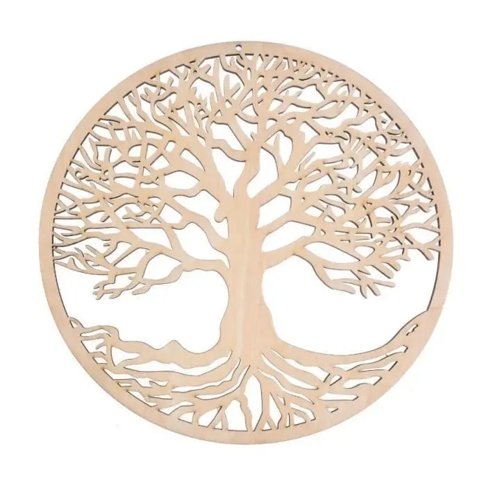 Árbol de la vida de madera para decoración de pared, 28 cm, flor de la vida, madera, flor de la vida decorativa, colgante de pared, geometría sagrada - 1
