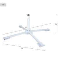 Aktive - Base sombrilla, color blanco, 3 patas metal, soporta máx. 18,9 kg, medidas abierta 86x86x34 cm, medidas cerrada 14x14x41 cm, mástil D25-38 mm, pie sombrillas, base parasol plegable - details 3
