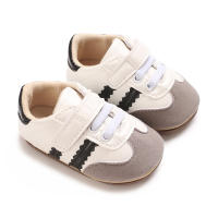 Zapatos De Caminar Para Bebés 0-18 Meses Con Solapa De Goma Suave Y Material De Cuero PU Cómodos Y Versátiles Con Patrón Rayado - details 3