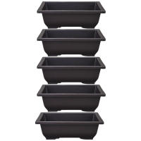 Juego De 5 Macetas Rectangulares Para Suculentas Y Bonsái Contenedor De Flores Plástico Blanco Y Azul Para El Hogar - details 5