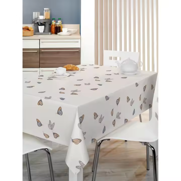 HuleHule Tex - Mantel de Hule Huletec. Impermeable antimanchas para mesa redonda, cuadrada o rectangular - Papilia Grey - 1