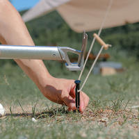 4Pcs Palos De Tenda Para Camping Al Aire Libre Herramienta De Acero Fuerte De 30cm Accesorios De Tenda Negro Para Canopy Y Awaníng - details 4