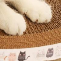 Placa De Rasguño Para Gatos De Cartón Redonda Y Ovalada Con Tazón Nido 5 Capas Para Gatos Domésticos Rasguño Delgada Y Durable - details 5