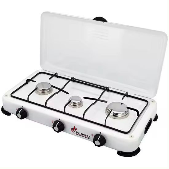 Cocina portátil a gas - 3 fuegos - 60x32 cm - 1