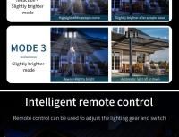 Luz Solar Exterior 300 LED Con Sensor De Movimiento Luz De Jardín Impermeable Ajustable Lámpara De Pared Para Patio - details 9