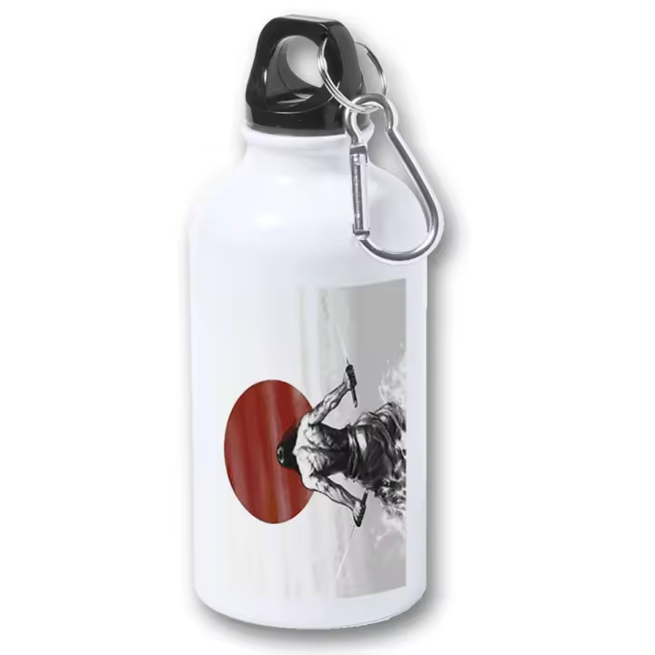 MERCHANDMANIA BIDON 400ML METALICO ronin samurai vagabundo espadachin guerrero para viaje y deporte - 1