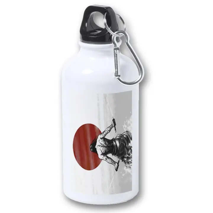 MERCHANDMANIA BIDON 400ML METALICO ronin samurai vagabundo espadachin guerrero para viaje y deporte - 1