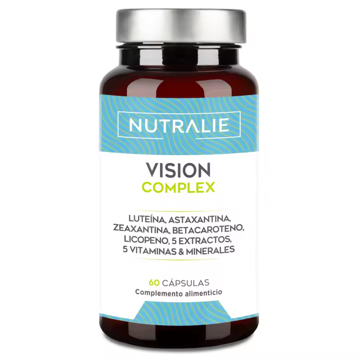 Vision Complex Luteína + Zeaxantina + Astaxantina - Vitaminas C E y A - Para Ojos - Complejo 18 Ingredientes con Zinc Selenio Cobre Licopeno + Tiamina Riboflavina - 60 Cápsulas Nutralie - 1
