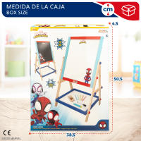 WOOMAX - Spidey y su superequipo pizarra caballete infantil 2 en 1, juguetes para niños, doble cara, blanca y negra, todo en uno, con tizas, borrador, rotulador, regalos para niños y niñas, +4 años - details 5