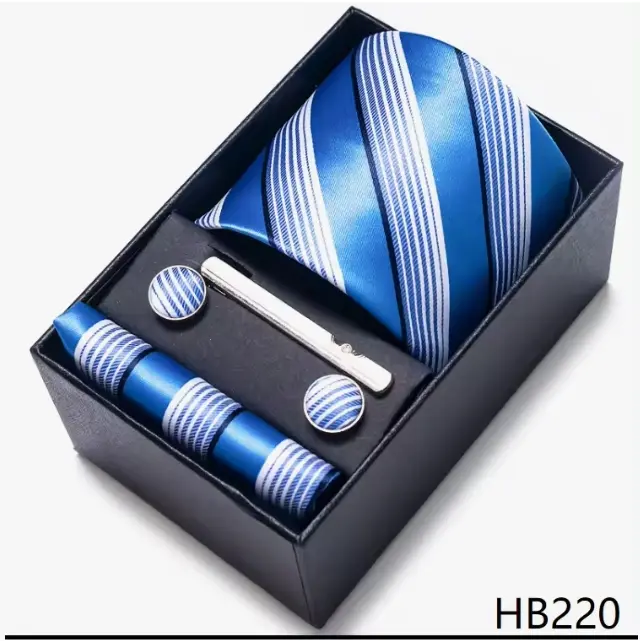 Juego De Pañuelos De Boda Mix Colors 2023 Estilo Nuevo Regalo Para Hombre Azul Paisley Talla Unica Caja De Corbata - 1