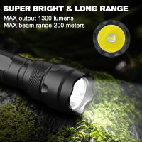 UltraFire WF-502D Linterna Táctica Recargable De 1300LM Con 3 Modos Luz LED Potente Lámpara Portátil Para Camping Emergencias Resistente Al Agua Y Choques - details 0