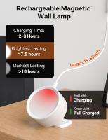 Lámpara De Pared LED Recargable Con Control Táctil Y Remoto IR Rotación 360° Luz Nocturna Portátil Para Lado Del Cama Dormitorio Lectura - details 9