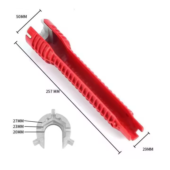 Llave De Multifunción 8 En 1 Para Baño Y Plomería Herramienta De Reparación De Grifo Y Tapa De Piscina Llave Abierta De Acero Carbono Con Doble Finalidad - 1