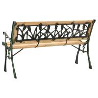 vidaXL Banco de jardín hierro fundido y madera de abeto maciza 122 cm - details 3
