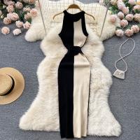 Vestido De Mujer YuooMuoo Elegante Rib Knit Verano Cintura Delgada Bandage Vestido De Pencil Oficina Lady Sin Mangas Bodycon Suéter Vestido - details 3