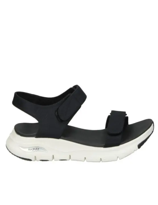 Sandalia Skechers Arch Fit Adaptable con Velcro en Negro - 1
