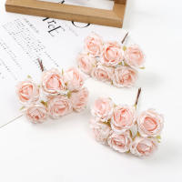 6Pcs Arreglo De Flores Artificiales Peonía Para Decoración De Hogar Y Bodas Decoración De Habitaciones Falsas Flores Para Wreaths De Manualidades Y Regalos - details 9