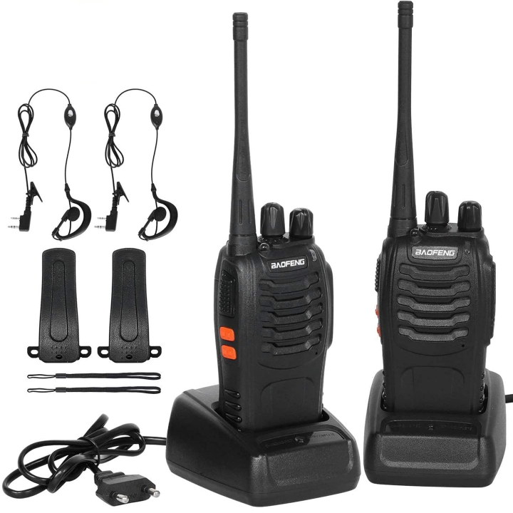 Walkies Talkies Batería Recargable Walky Talky Profecionales 16 Canales CTCSS DCS Transmisores Receptores Radiocomunicación Gran Alcance Emisora Radio con Pinganillos