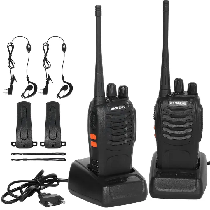 Walkies Talkies Batería Recargable Walky Talky Profecionales 16 Canales CTCSS DCS Transmisores Receptores Radiocomunicación Gran Alcance Emisora Radio con Pinganillos - 1