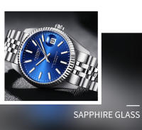 Reloj Mecánico Para Hombre CADISEN Marca De Lujo Auténtico Acero Inoxidable Resistente Al Agua Estilo De Negocios Sin Numeración Cristal De Zafiro - details 3