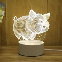 Lámpara De Noche LED 3D Romántica Para Decoración De Bodas Cumpleaños Y Fiesta Con Luz De Acrílico Para Hogar Y Niños - details 2