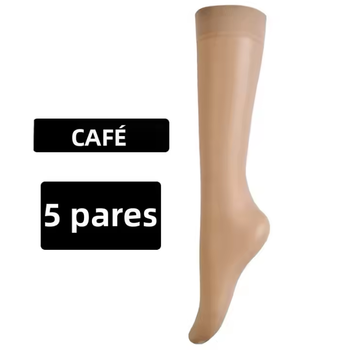 10 Pares De Medias Largas De Nylon Ultrafinas Para Mujer Translúcidas Con Elasticidad Medias De Rodilla Para Dama Calidad Superior - 1
