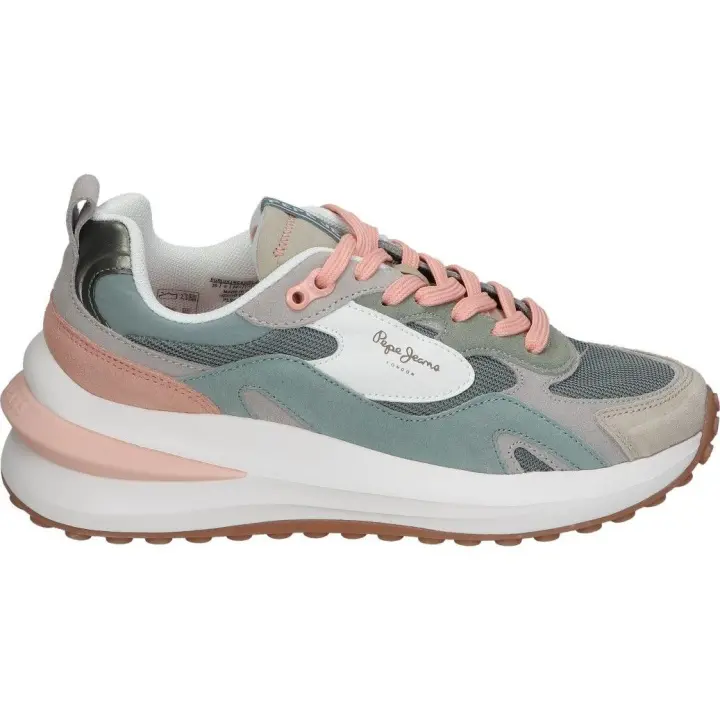 PEPE JEANS | Zapatilla Pepe Jeans Tinker Pro 23 para Mujer – Deportiva Baja en Color Rosa y Verde – Sneaker con Cordones – Estilo Casual – Versátiles – Combinables – Alta Calidad y Comodidad – Modelo PLS60013-847 - 1