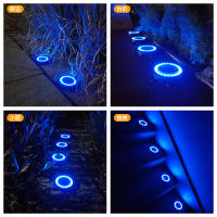 Nueva lámpara solar de tortuga enterrada en el césped del jardín, luz indicadora de carretera colorida de color azul - details 5
