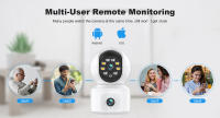 Cámara IP WiFi 6MP Con Lente Dual Pantalla Dual Monitor De Bebé Seguridad Doméstica Cámara PTZ Tracking Automático CCTV iCsee Blanco - details 12