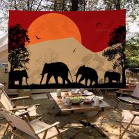 Bandeera Africana De Escena De Atardecer En Pradera Hecha De Poliéster Impresión Creativa Bandera Colgante Para Decoración Interior Y Exterior - details 6