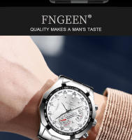 Reloj De Lujo Para Hombre FNGEEN Con Correa De Acero Inoxidable Resistente Al Agua Calendario Quartzo Reloj Hombre S001 - details 8