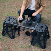 Mesa Plegable Multifuncional Para Exteriores Mesa De Red Plegable Para Camping Y Picnic BBQ Con Soporte De Almacenamiento De Hierro Color Negro Kaki Verde - details 5