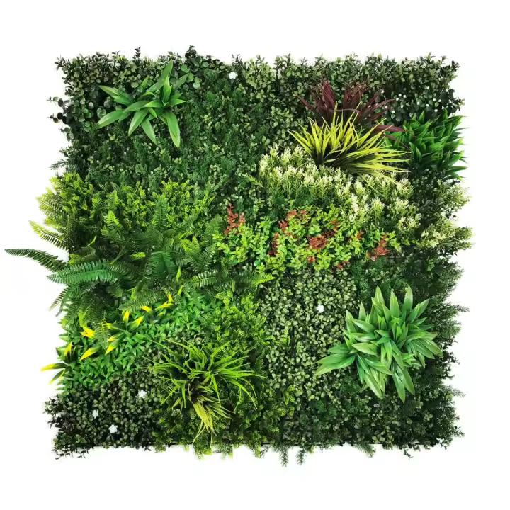 Bonerva | Jardín Vertical Artificial Costa Rica | Reacción al fuego clase "B" | Pieza 100x100cm (1m²) | Planta artificial para HORECA | MAL1221 - 1