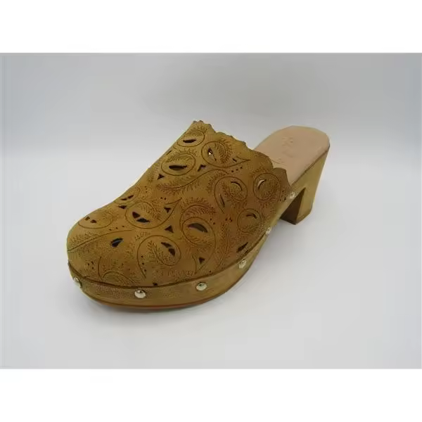 ZUECO CALADO MADERA, ANDARES ANDA.M30, materiales de piel, plataforma de 2.5cm, tacón cuadrado de 6,5cm - 1