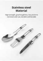 Juego De Utensilios De Acero Inoxidable Plegables Ultraligeros Para Camping Y Cocina Al Aire Libre Incluye Cuchara Y Tenedor - details 4