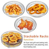Rack De Air Fryer Pila De 3 Capas Relleno De Acero Inoxidable Adecuado Para Horno Cocina Vaporizador Hogar Gadgets - details 1