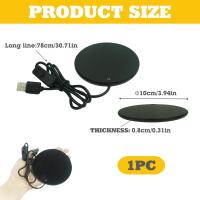 Calentador de tazas de café USB para escritorio, tazas de té, café, leche, posavasos, calentador de bebidas eléctrico inteligente, taza para bebidas con pantalla retroiluminada LED para el hogar, oficina, placa calefactora USB - details 0