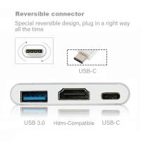 Cable Convertidor 3 En 1 USB-C a HDMI Compatible Para Samsung Huawei iPad Mac NS Adaptador HD 4K USB 3.0 Tipo C a HD Para Monitor - details 5