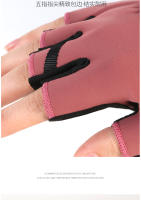 Guantes Deportivos Para Mujer Antideslizantes Y Absorbentes De Choque Medio Dedo Deportivos Al Aire Libre Transpirables Y Duraderos - details 8