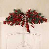 Corona De Pino Con Bayas Rojas Navideña Artificial Con Nieve Decoración Para Puerta Y Pared Guirnalda De Navidad Para Año Nuevo - details 4