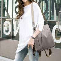 Mochila Casual Para Mujer 2023 Nylon Sólido Bolsa Escolar Moda Con Correa Desmontable Bolsa De Hombro Estilo Preppy - details 3