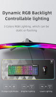 Teclado De Juego ONIKUMA G32 Con Teclas RGB Retroiluminadas Y Cubiertas Mate 104 Teclas Teclado De Membrana Para PC Gamer - details 2