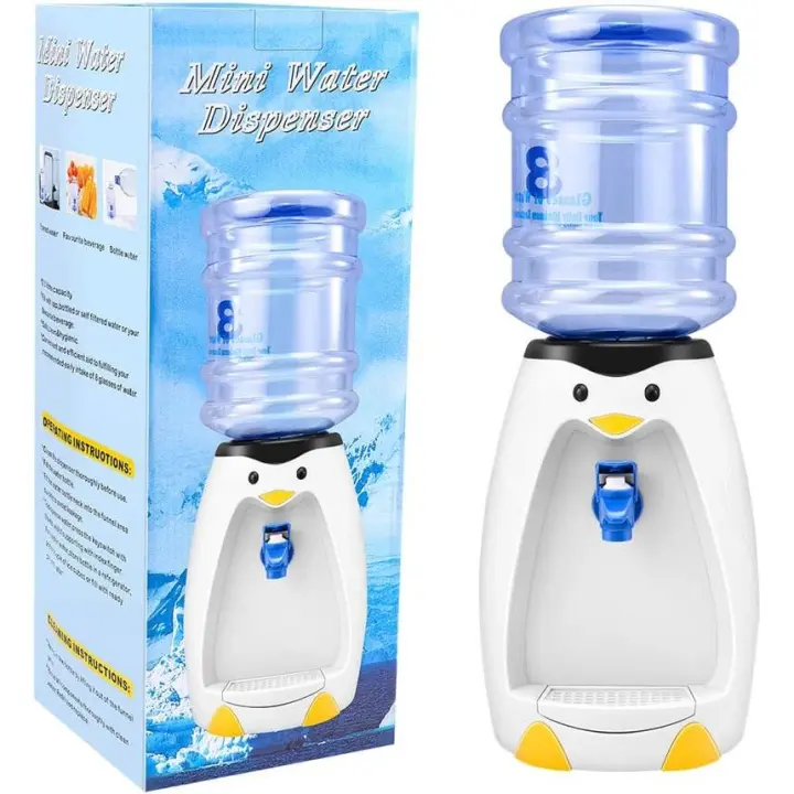Mini dispensador de agua con forma de pingüino de 2,5 l con balde de agua para beber 8 vasos de agua como regalo para estudiantes, dormitorio, casa y oficina - 1