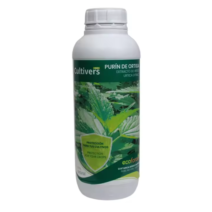 CULTIVERS Purín de Ortiga Ecológico 1 L. Corrige la clorosis férrica. Abono preventivo contra las plagas control de hongos. - 1