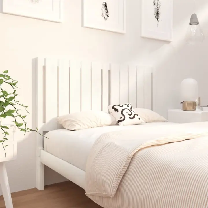 vidaXL Cabecero de cama madera maciza de pino blanco 125,5x4x100 cm - 1