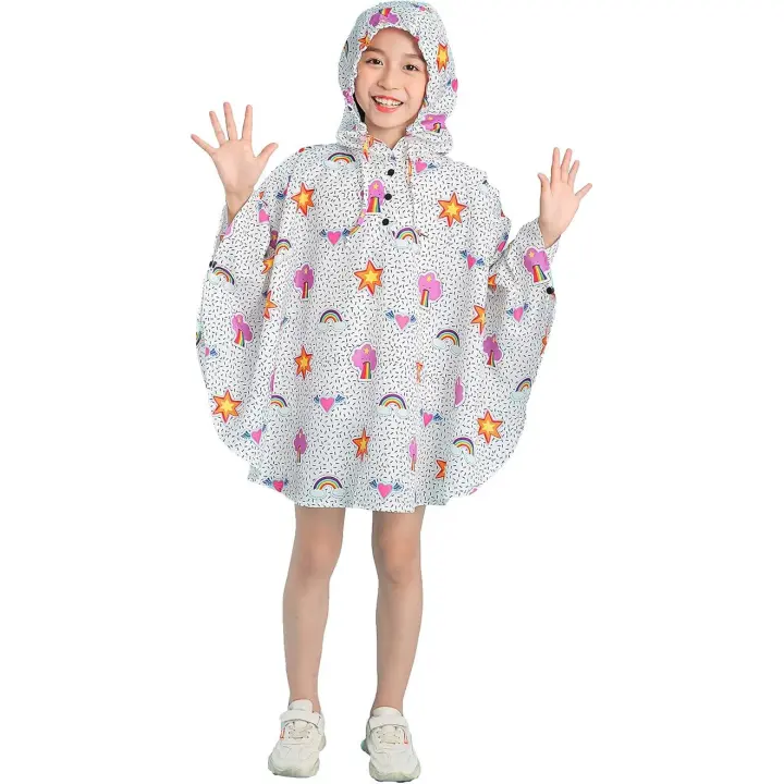 Chubasquero Infantil Unisex 1-12 Años | Capa Impermeable con Capucha | Ligero y Transpirable | Incluye Bolsa de Almacenamiento - 1