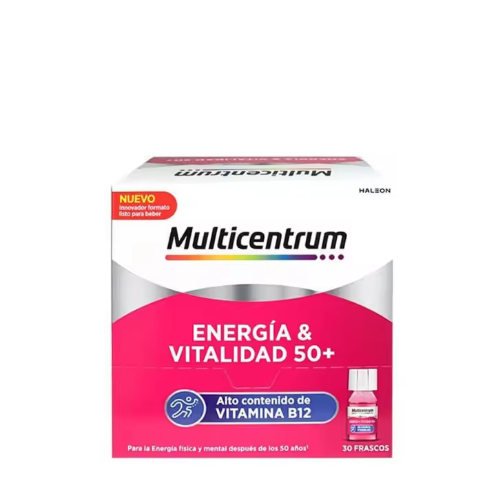 Multicentrum energía & vitalidad 50+ sabor frambuesa 30 frascos - 1