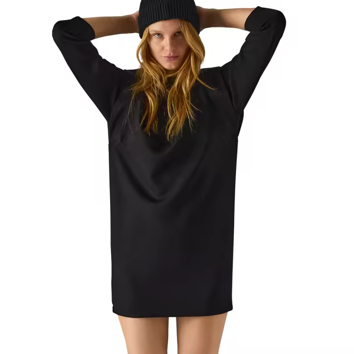 Ysabel Mora - Vestido liso manga larga negro - 1