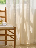 Cortina Japonesa De Tulle Transparente Con Diseño Geométrico Y Crochet Patrón Vacío Para Decoración Del Hogar Con Bolso De Percha - details 8